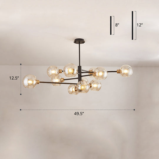 Contemporary Sputnik Chandelier - Glass Living Room Ceiling Light Fixture +
