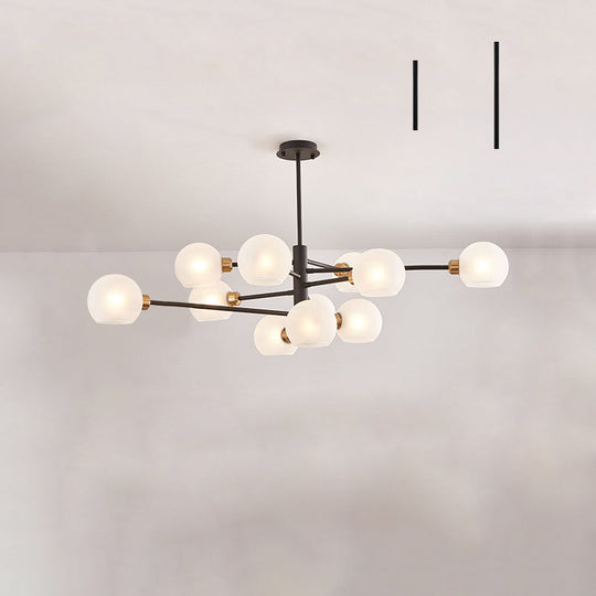Sleek Postmodern Sputnik Chandelier For Living Room - Stylish Glass Ceiling Light Fixture 11 / Black