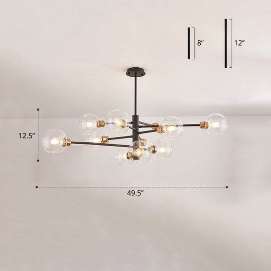 Contemporary Sputnik Chandelier - Glass Living Room Ceiling Light Fixture +