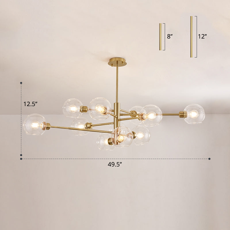 Contemporary Sputnik Chandelier - Glass Living Room Ceiling Light Fixture +