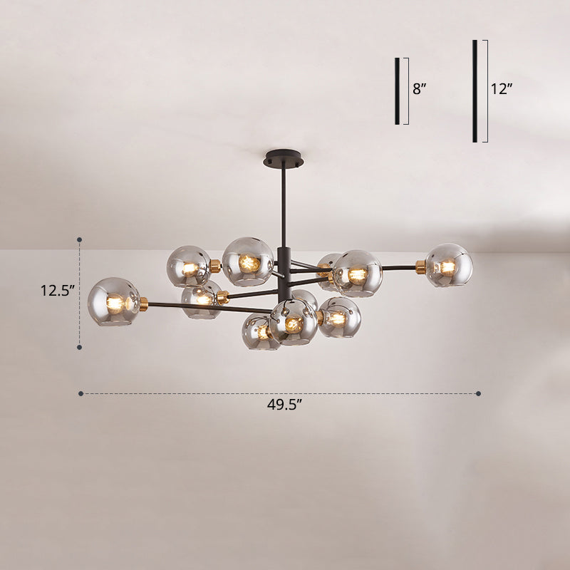 Contemporary Sputnik Chandelier - Glass Living Room Ceiling Light Fixture +