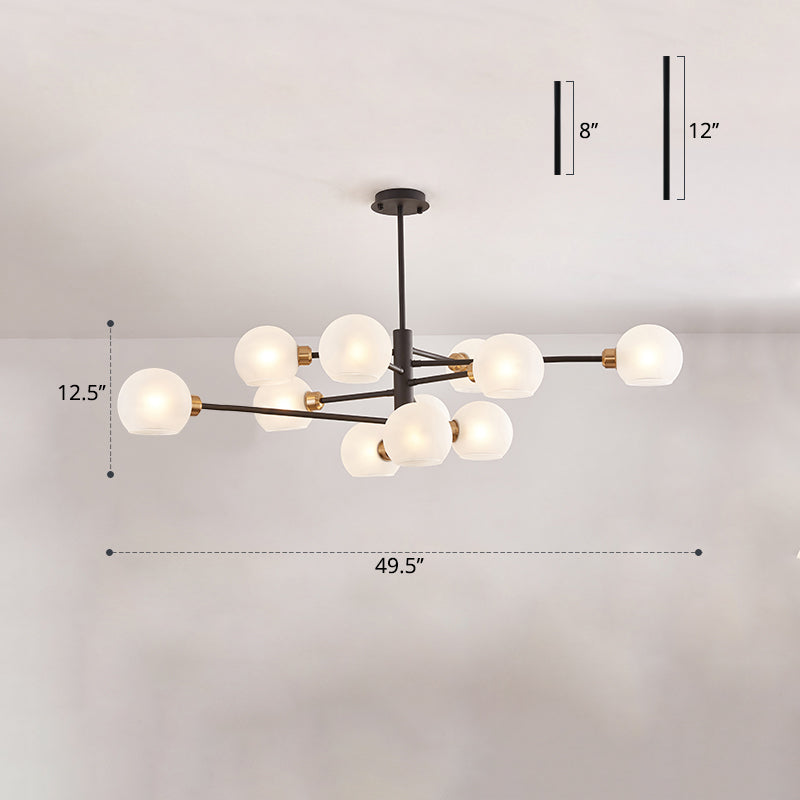 Contemporary Sputnik Chandelier - Glass Living Room Ceiling Light Fixture +