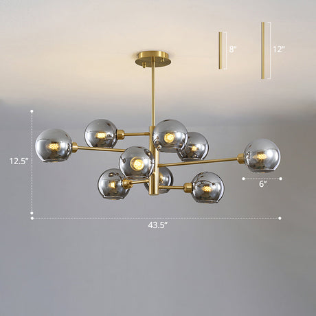 Sleek Postmodern Sputnik Chandelier For Living Room - Stylish Glass Ceiling Light Fixture