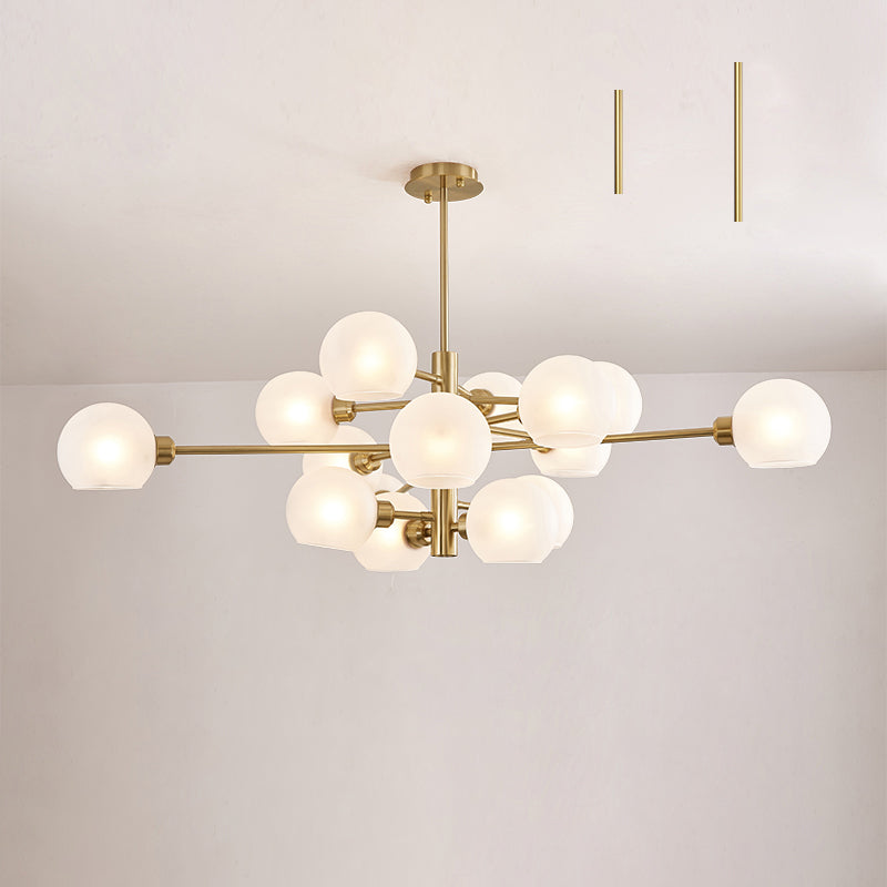 Sleek Postmodern Sputnik Chandelier For Living Room - Stylish Glass Ceiling Light Fixture 15 / Gold