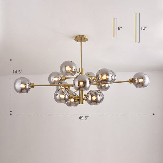 Sleek Postmodern Sputnik Chandelier For Living Room - Stylish Glass Ceiling Light Fixture