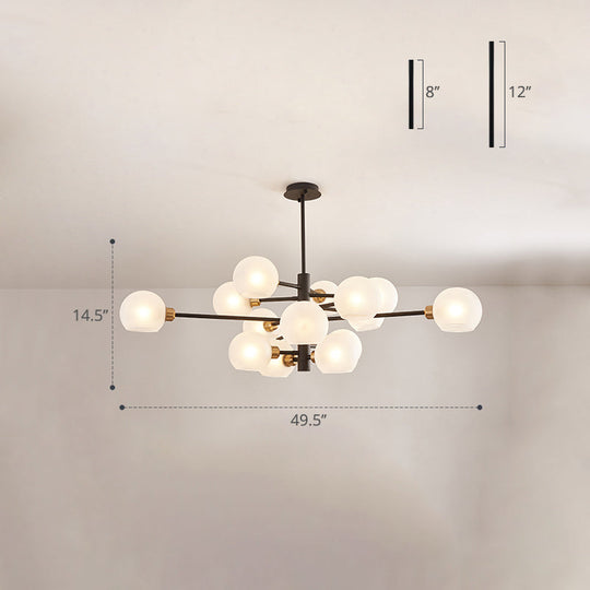 Contemporary Sputnik Chandelier - Glass Living Room Ceiling Light Fixture +