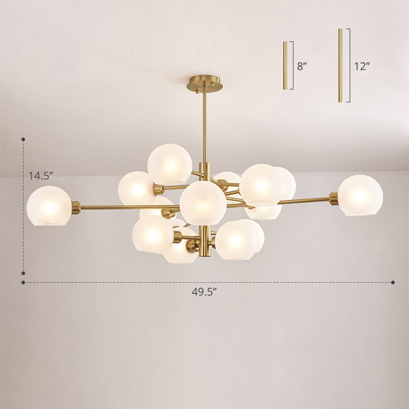Contemporary Sputnik Chandelier - Glass Living Room Ceiling Light Fixture +