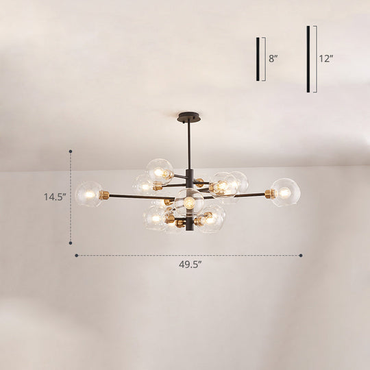 Contemporary Sputnik Chandelier - Glass Living Room Ceiling Light Fixture +