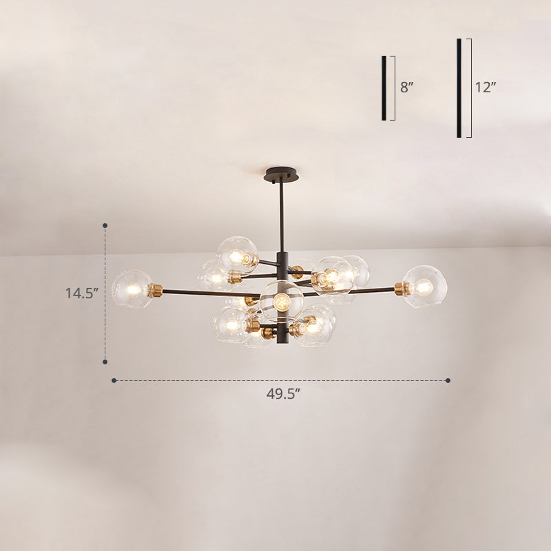 Sleek Postmodern Sputnik Chandelier For Living Room - Stylish Glass Ceiling Light Fixture