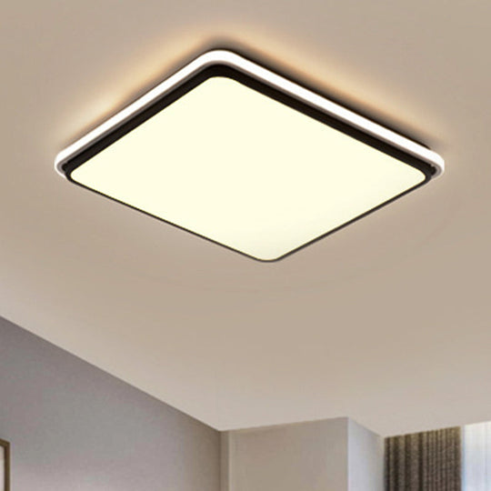 Modern Led Acrylic Flush Mount Ceiling Light - 16’/19.5’/35.5’ Wide Black & White