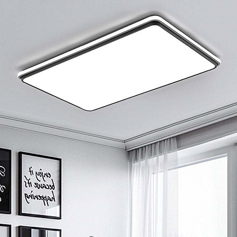 Modern Led Acrylic Flush Mount Ceiling Light - 16’/19.5’/35.5’ Wide Black & White