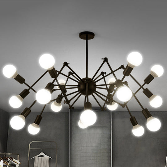Industrial Spider Chandelier With Open Bulb Design For Clothing Shops