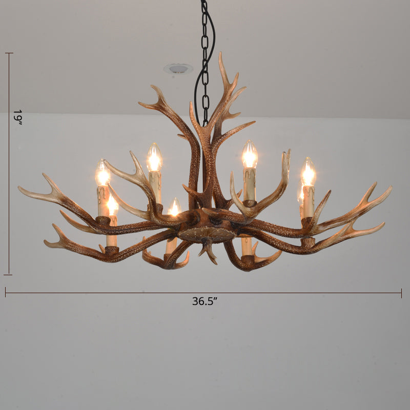 Antler Chandelier: Resin Countryside Living Room Lighting