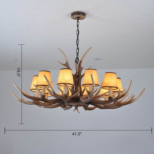 Antler Chandelier: Resin Countryside Living Room Lighting