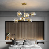 Modern Glass Dining Room Chandelier - Domed Hanging Lamp