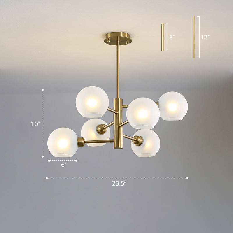 Postmodern Glass Dome Hanging Lamp - Stylish Dining Room Chandelier