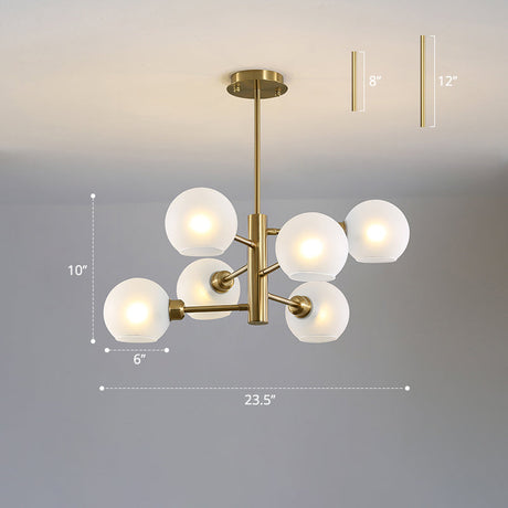Modern Glass Dining Room Chandelier - Domed Hanging Lamp