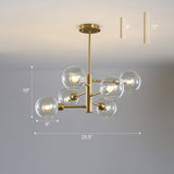 Modern Glass Dining Room Chandelier - Domed Hanging Lamp