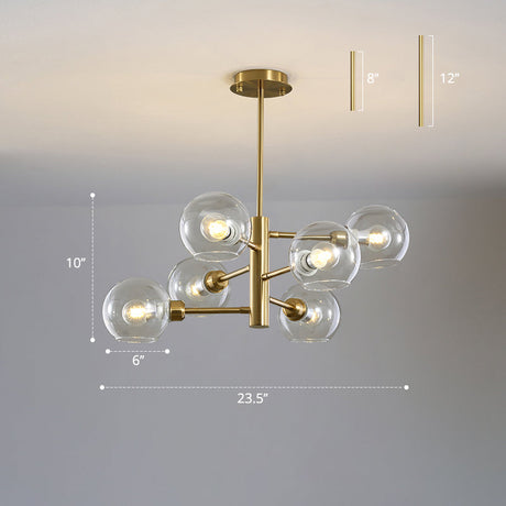 Modern Glass Dining Room Chandelier - Domed Hanging Lamp
