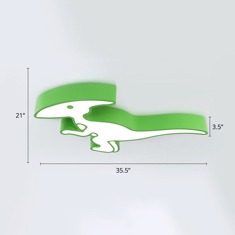 Dinosaur Led Flushmount Ceiling Lamp For Kids Room - Metal Flush - Mount Light Fixture