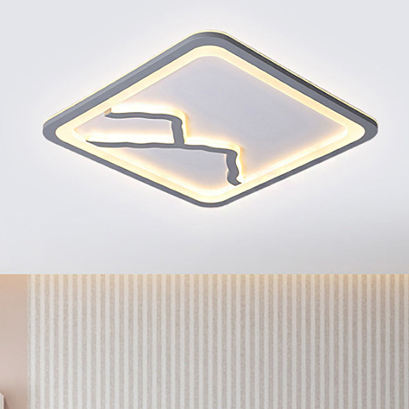 Contemporary Led Acrylic Flush Mount Light In White/Warm - Square/Rectangle 19.5’/23.5’/35.5’ Wide