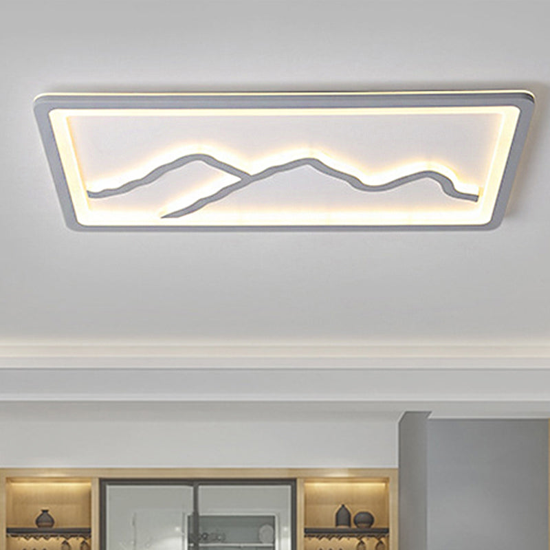 Contemporary Led Acrylic Flush Mount Light In White/Warm - Square/Rectangle 19.5’/23.5’/35.5’ Wide