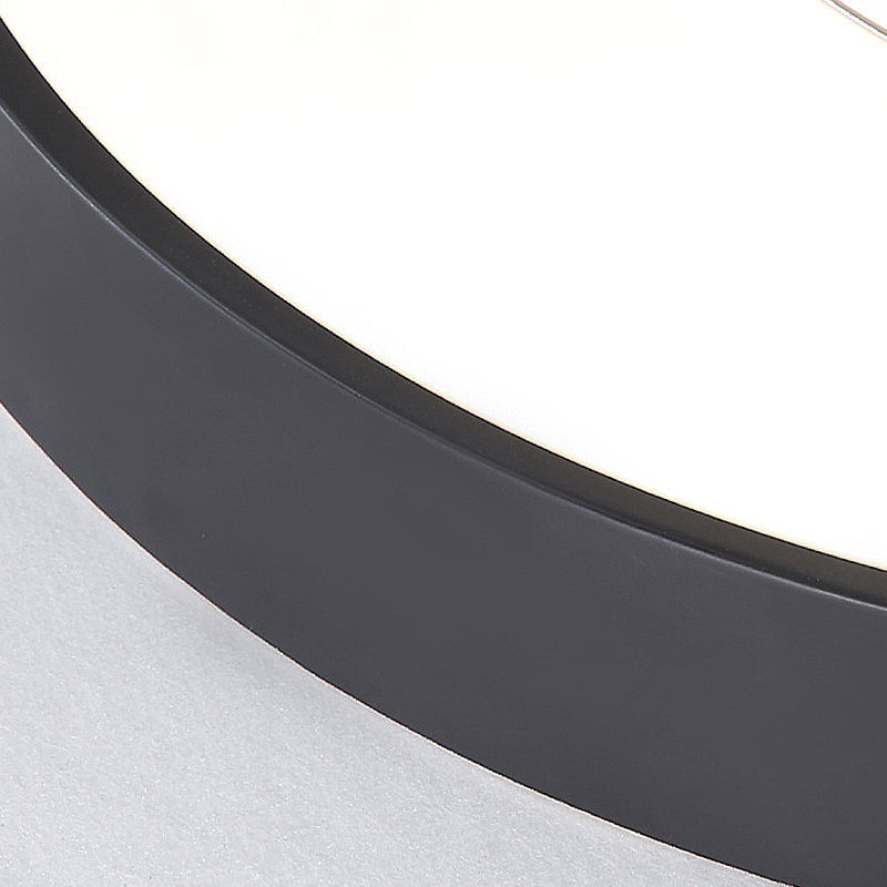Modern Black Led Flush Mount Bedroom Lamp With Acrylic Circle Shade 16’/19.5’ Wide