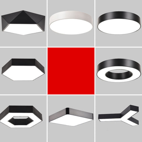 Minimalist Geometric Metal Led Ceiling Mount Light For Offices