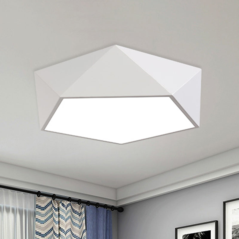 Modern Metal Pentagonal Flush Mount Led Light Fixture - Bedroom Ceiling Lighting White / 16.5’