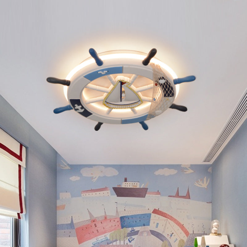 Modern Led Flush Mount Ceiling Light For Child’s Mediterranean - Style Bedroom
