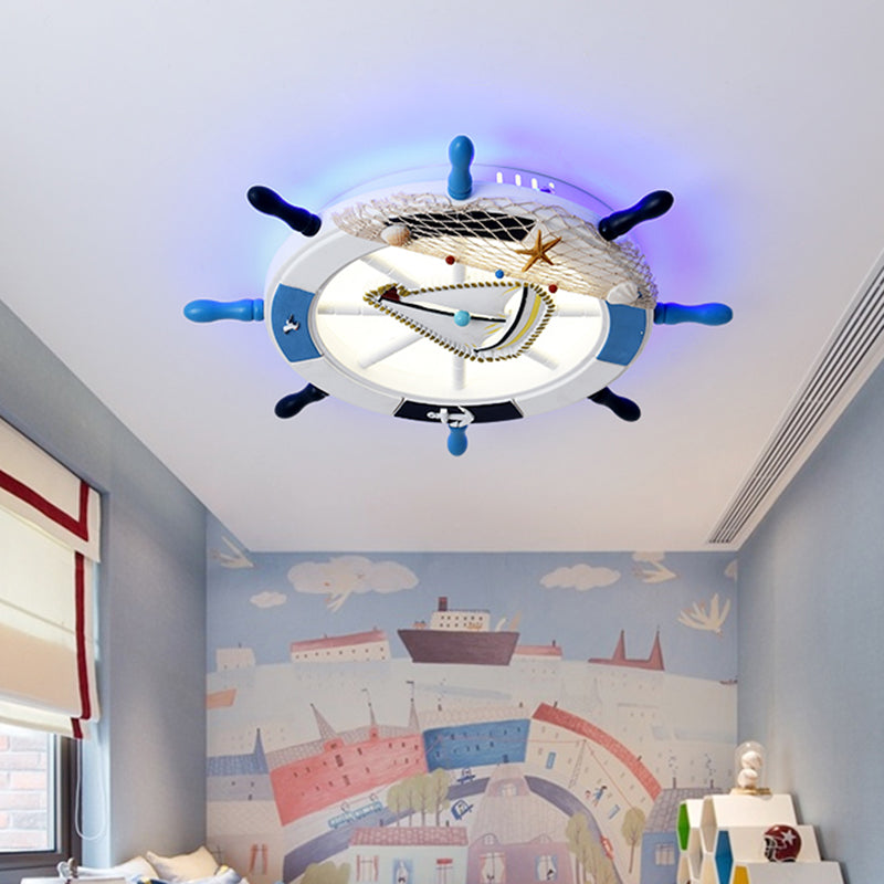 Modern Led Flush Mount Ceiling Light For Child’s Mediterranean - Style Bedroom