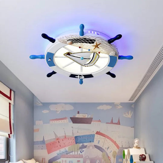 Modern Led Flush Mount Ceiling Light For Childs Mediterranean-Style Bedroom
