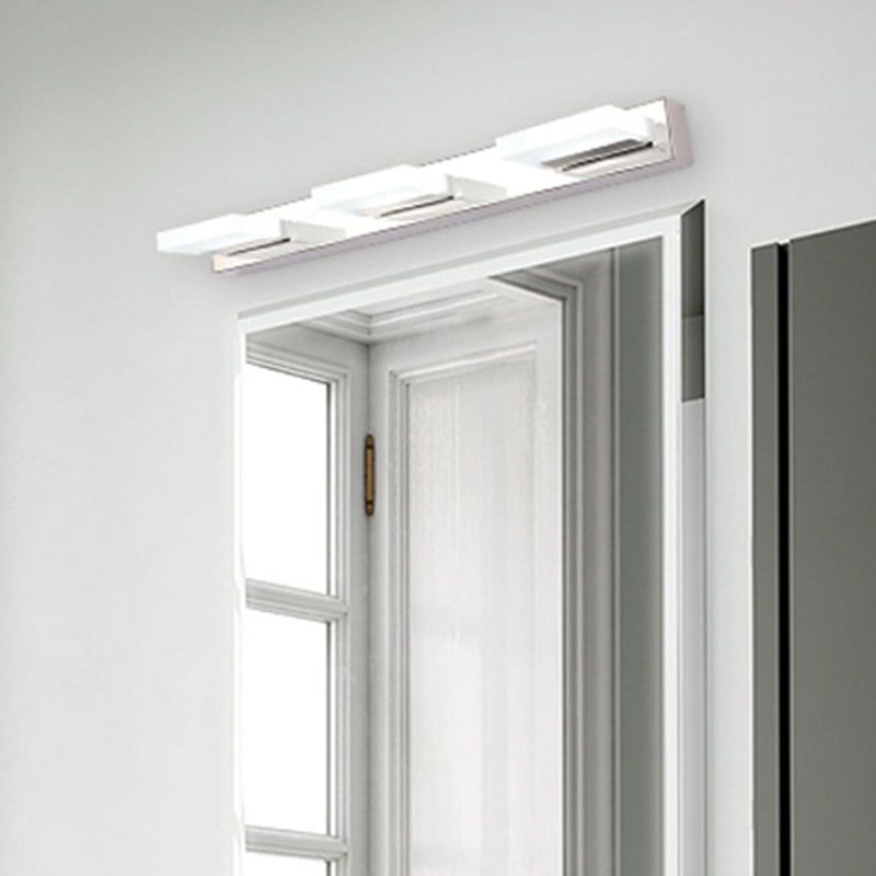 Minimalistic Rotatable Led Vanity Lamp: Square Acrylic & Nickel Wall Sconce Lighting For Bath 3 /