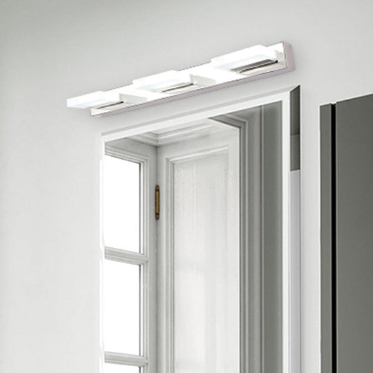 Minimalistic Rotatable Led Vanity Lamp: Square Acrylic & Nickel Wall Sconce Lighting For Bath 3 /