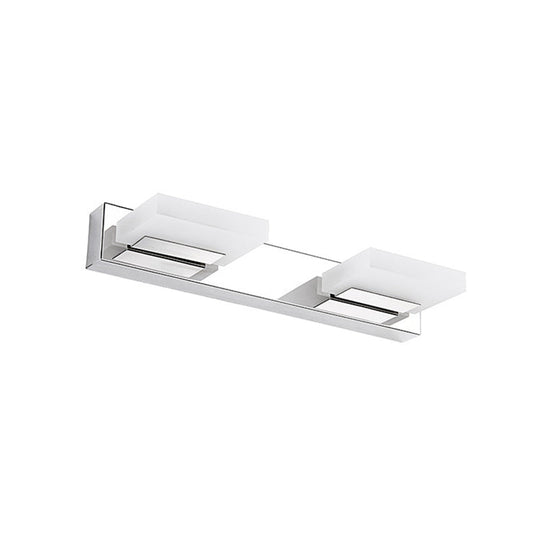 Minimalistic Rotatable Led Vanity Lamp: Square Acrylic & Nickel Wall Sconce Lighting For Bath 2 /