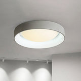 Nordic Acrylic Drum Ceiling Light: Grey/White 18/23.5 Dia Led Flush Mount Grey / 18