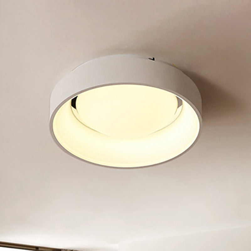 Nordic Acrylic Drum Ceiling Light: Grey/White 18’/23.5’ Dia Led Flush Mount White / 18’
