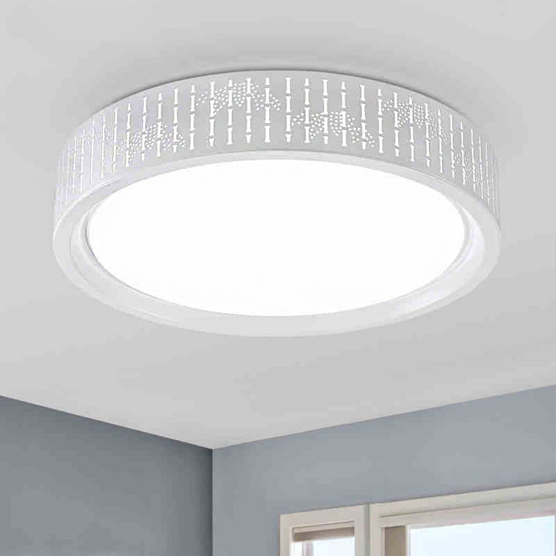 Simplicity Led Flush Mount Lamp With White Ringed Acrylic Shade - 16.5’/20.5’/31’ Dia / 16.5’