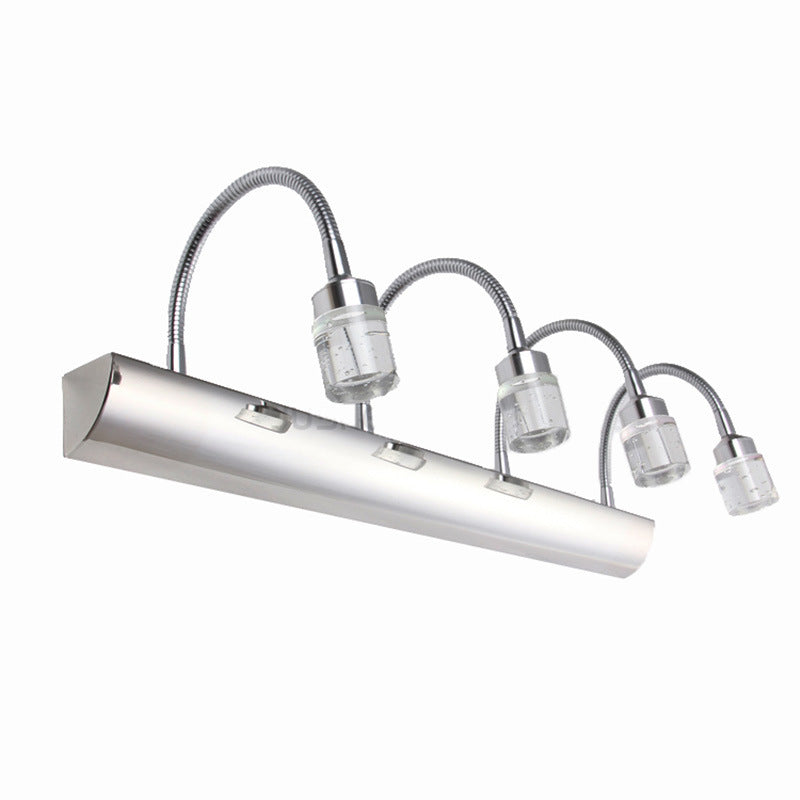 Modern Chrome Swoop Arm Led Vanity Wall Sconce With Seedy Crystal For Stylish Bath Decor 4 /