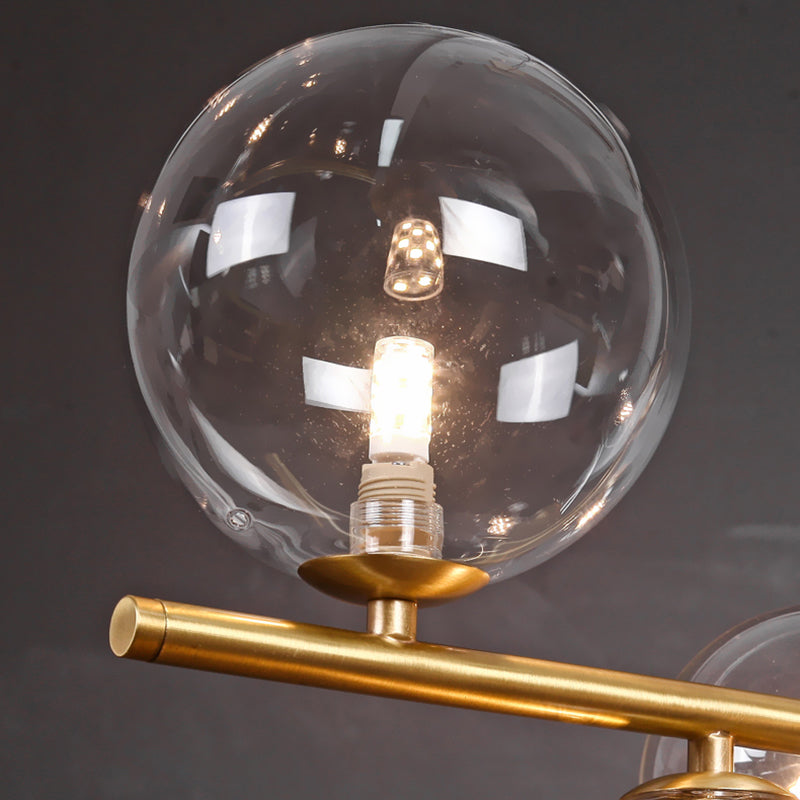 Stylish Brass Finish Postmodern Suspension Lamp With Glass Shade - Creative Island Light Featuring