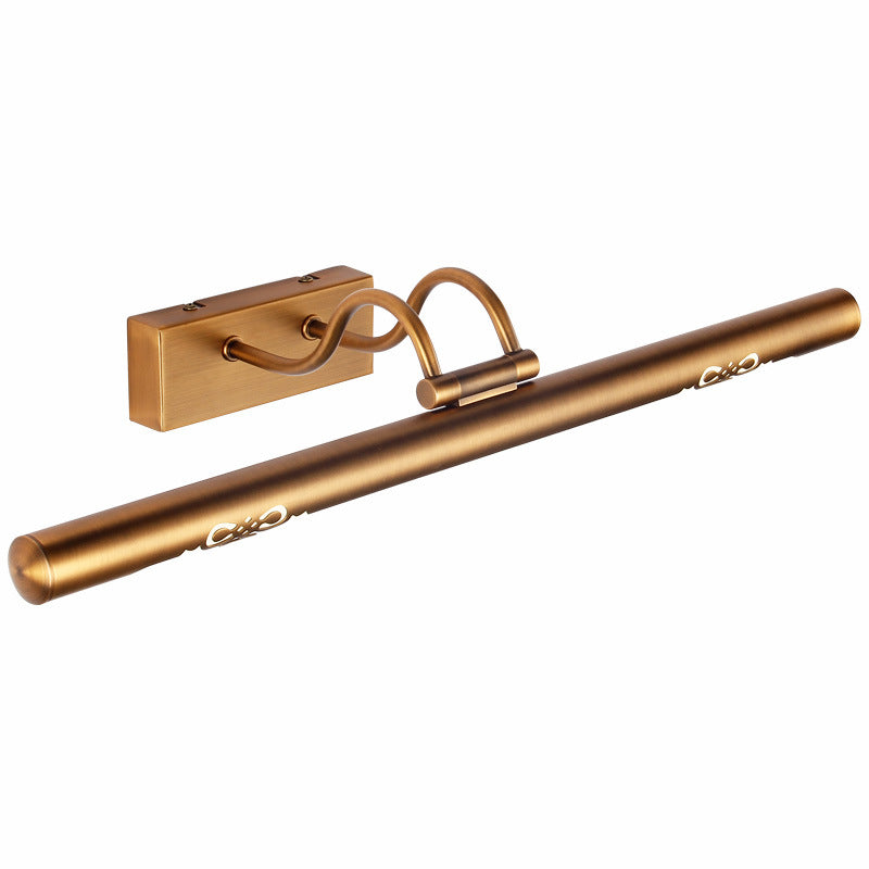 Hollowed Bronze Wall Sconce With Rotating Led Vanity Light For Traditional Metal Bathrooms