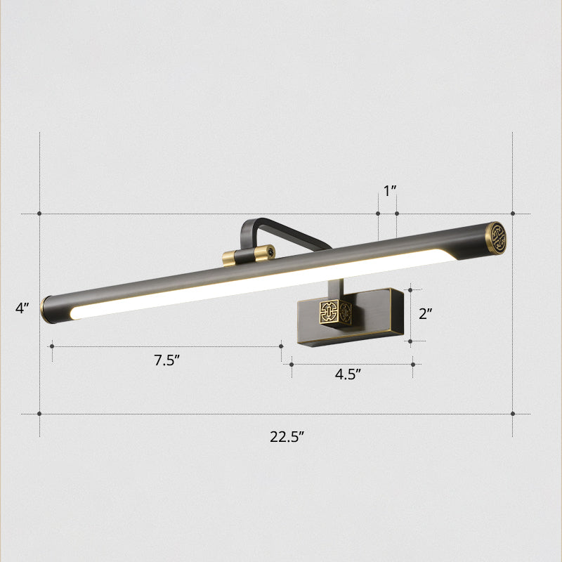 Rotating Tube Wall Vanity Light - Traditional Metal Led Bathroom Lighting Fixture