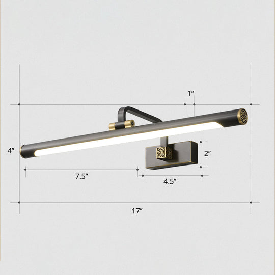 Rotating Tube Wall Vanity Light - Traditional Metal Led Bathroom Lighting Fixture