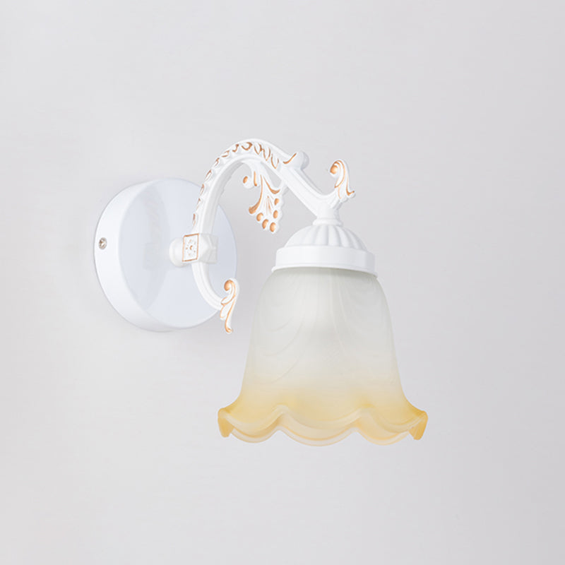 Vintage Ombre Frosted Glass Wall Mount Vanity Light For Bathroom 1 / White