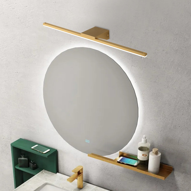 Postmodern Brass Led Sconce Vanity Light With Acrylic Bath Wall Fixture