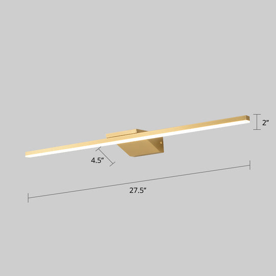 Postmodern Brass Led Sconce Vanity Light With Acrylic Bath Wall Fixture