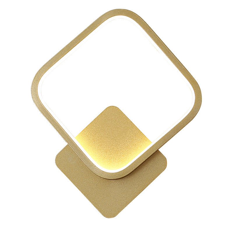 Sleek White Geometric Led Wall Sconce For Stairway - Simplicity & Style / Warm Square