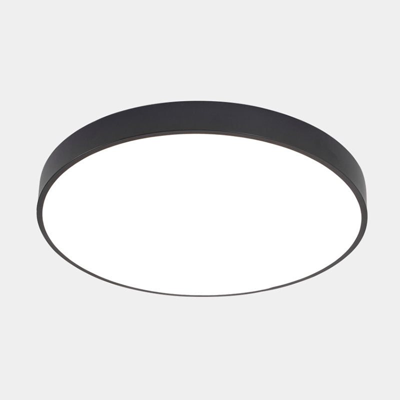 Nordic Led Ceiling Light With Acrylic Diffuser For Hallways - Sleek Metal Flush Mount Black / 9