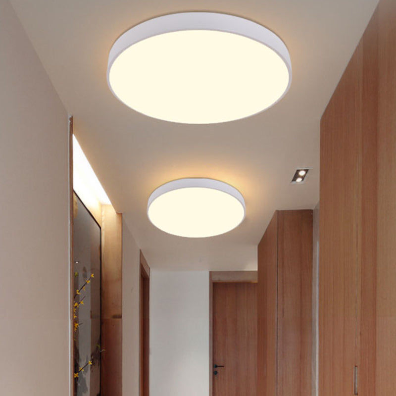 Nordic Led Ceiling Light With Acrylic Diffuser For Hallways - Sleek Metal Flush Mount