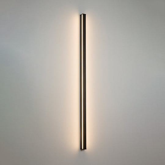 Sleek Black Led Wall Sconce For Hallways - Linear Flush Mount Design